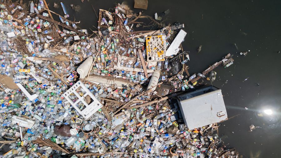 River pollution, river waste, clean river, beach cleanup