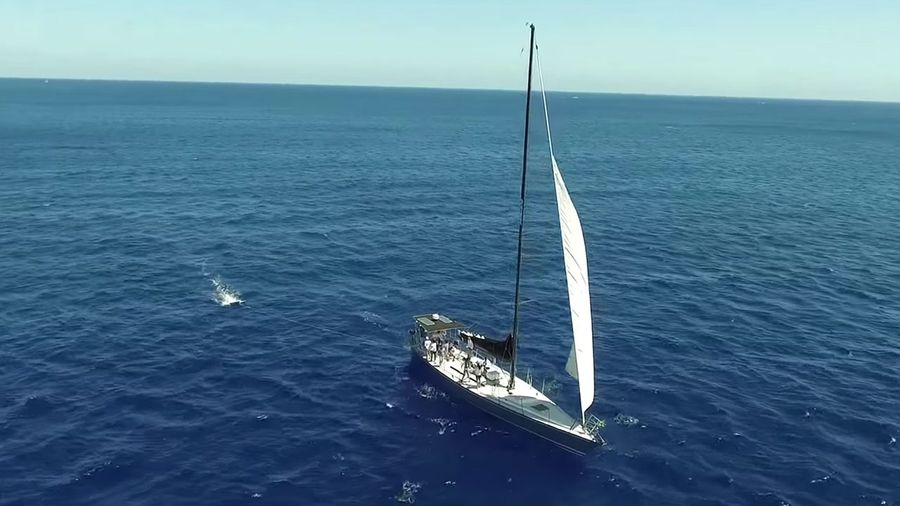 #03 - One of the 30 vessels that took part in the Mega Expedition departs from Honolulu **Footage Credits: The Ocean Cleanup**, Great Pacific Garbage Patch, ocean plastic pollution, save oceans, help clean oceans,